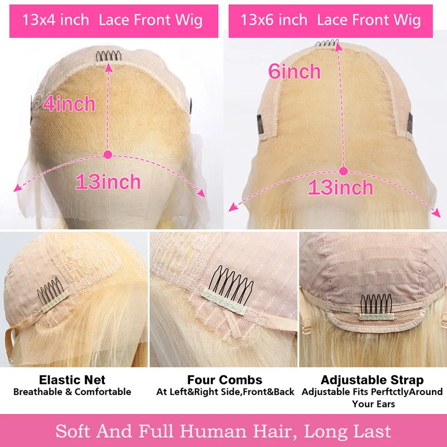 613 Lace Frontal Wigs Human Hair Colored Honey 13x4 13x6 HD Transparent Lace Front Wig Bone Straight Lace Front Wigs For Women