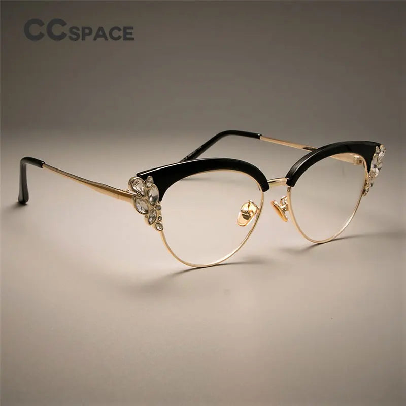 45120 GORGEOUS Ladies Cat Eye Shiny Rhinestones Glasses Frames For Women Eyewear Optical EyeGlasses