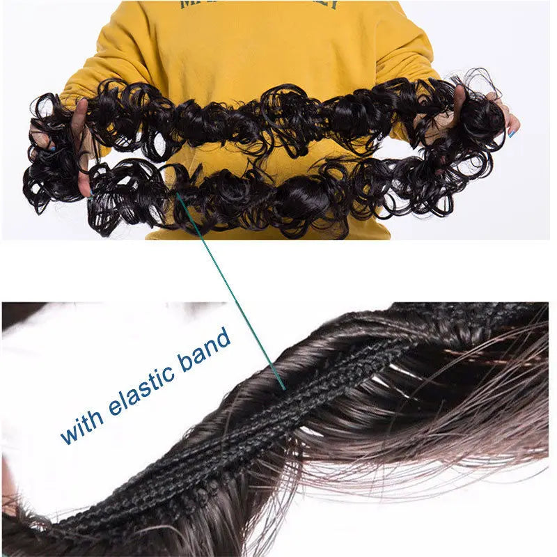 HAIRRO Synthetic Chignon Messy Scrunchies Elastic Band Hair Bun Straight Updo Hairpiece High Temperture Fiber Natural Fake Hair