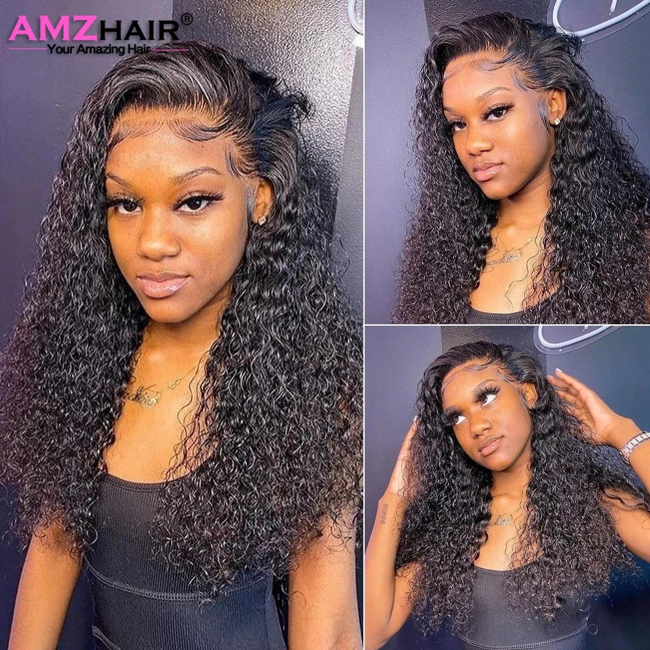 30 Inch Brazilian Deep Wave Lace Frontal Wig 13x4 Lace Front Human Hair Wigs Water Curly Human Hair Wig for Women Pre Plucked