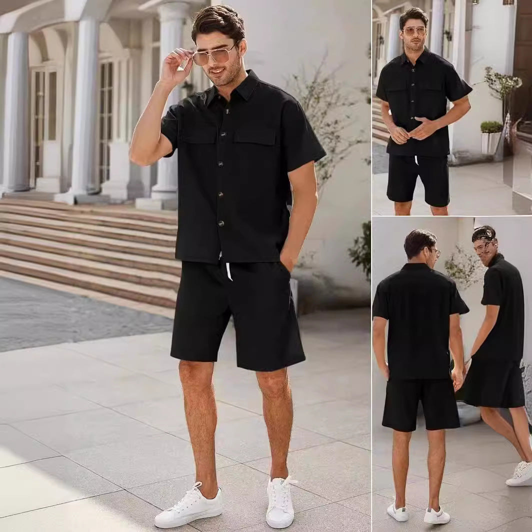 Sports And Leisure Suit Men's Fashion Trendy Shorts Short Sleeve Suit