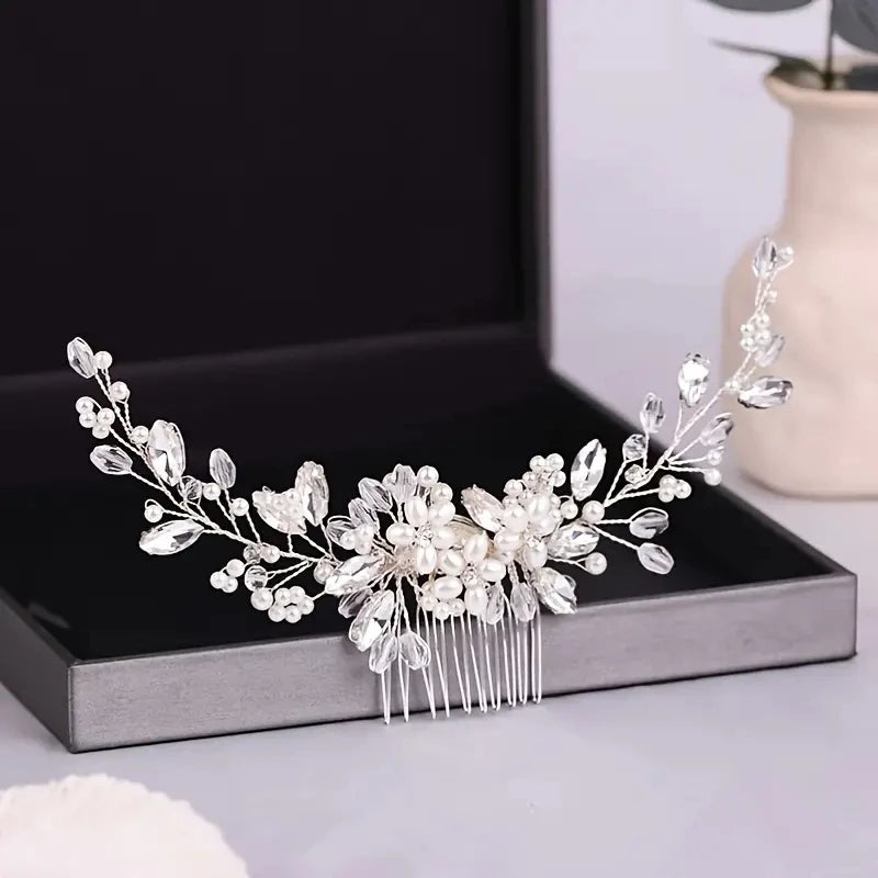 Wedding Pearl Comb Hair Comb For Bride Handmade Women Hair Accessories Headpiece Head Jewelry