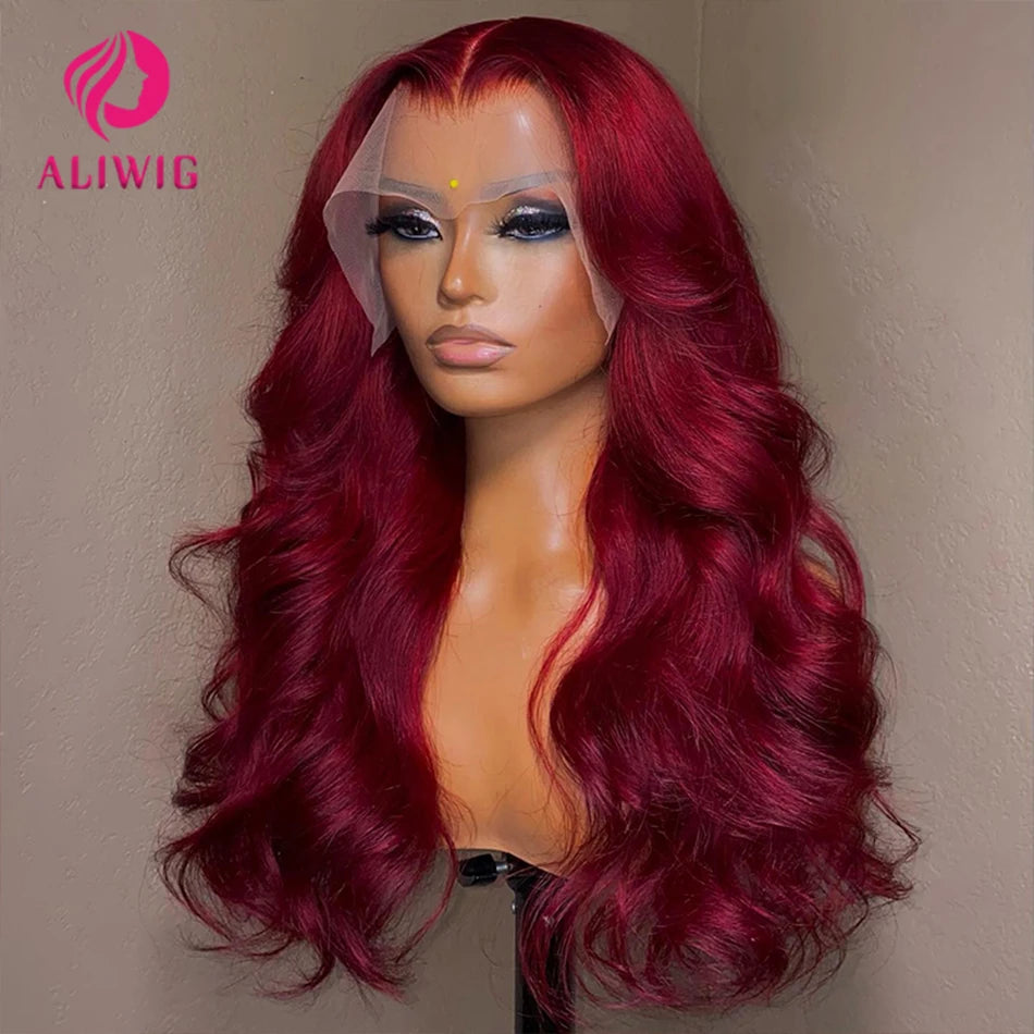 Burgundy 99j Body Wave Lace Front Wig Red HD Lace Frontal Wigs For Women 100% Brazilian Glueless Wigs Human Hair On Promotion