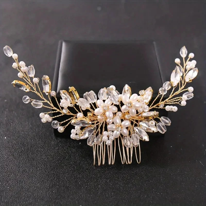 Wedding Pearl Comb Hair Comb For Bride Handmade Women Hair Accessories Headpiece Head Jewelry