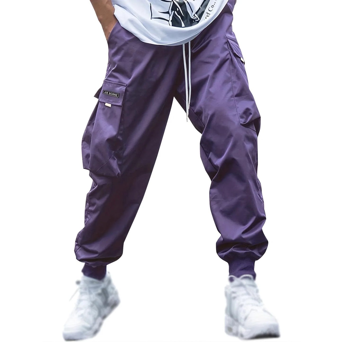 New Men's Casual Jogging Cargo Pants Solid Drawstring Sports Pants WIth Pockets Men Trousers Streetwear Hip-Hop Halen Pants