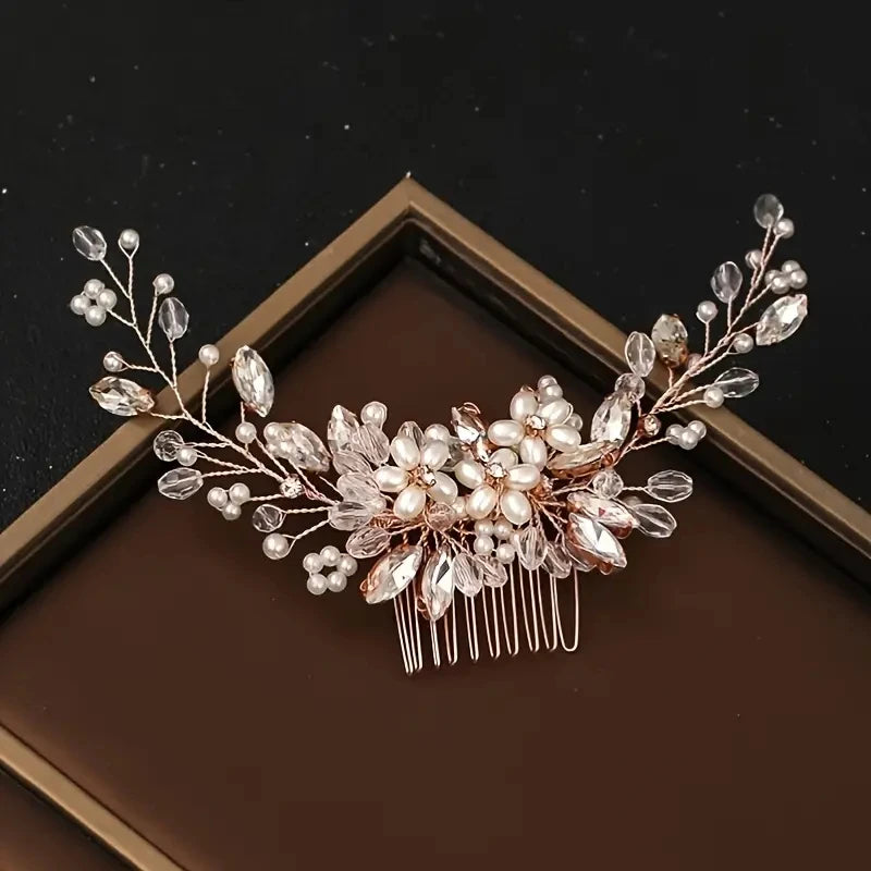 Wedding Pearl Comb Hair Comb For Bride Handmade Women Hair Accessories Headpiece Head Jewelry