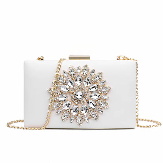 Single Side Sun Diamond Crystal Evening Bags Clutch Bag Hot Styling Day Clutches Lady Wedding woman bag Rhinestones Purse