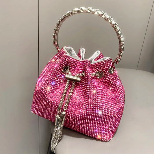 purses and handbags bags for women luxury Designer bucket clutch purse evening banquet bag Crystal rhinestone shoulder bags