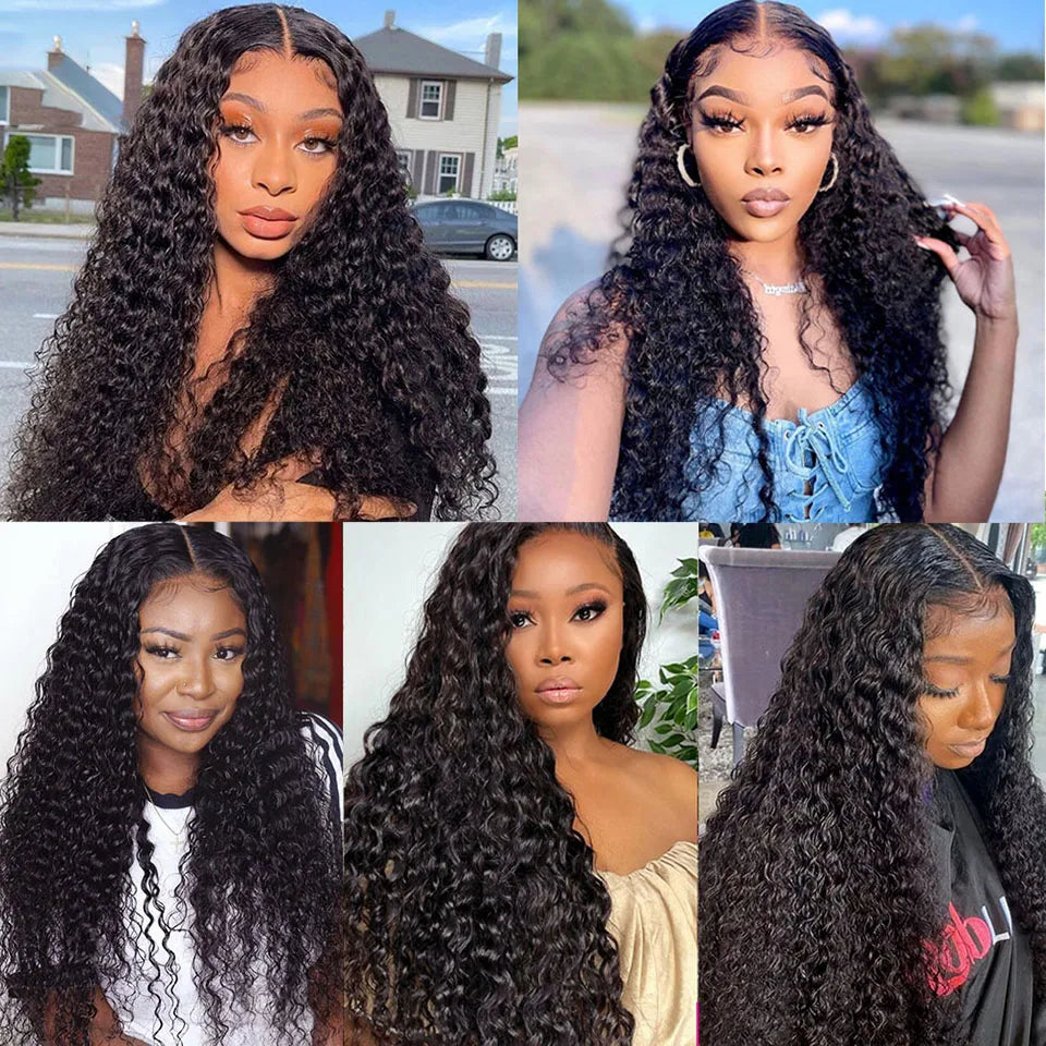 SVT 30 Inch Deep Wave Lace Front Wig Indian Glueless Deep Wave Frontal Wig Wet And Wavy Curly Human Hair Wigs For Black Women