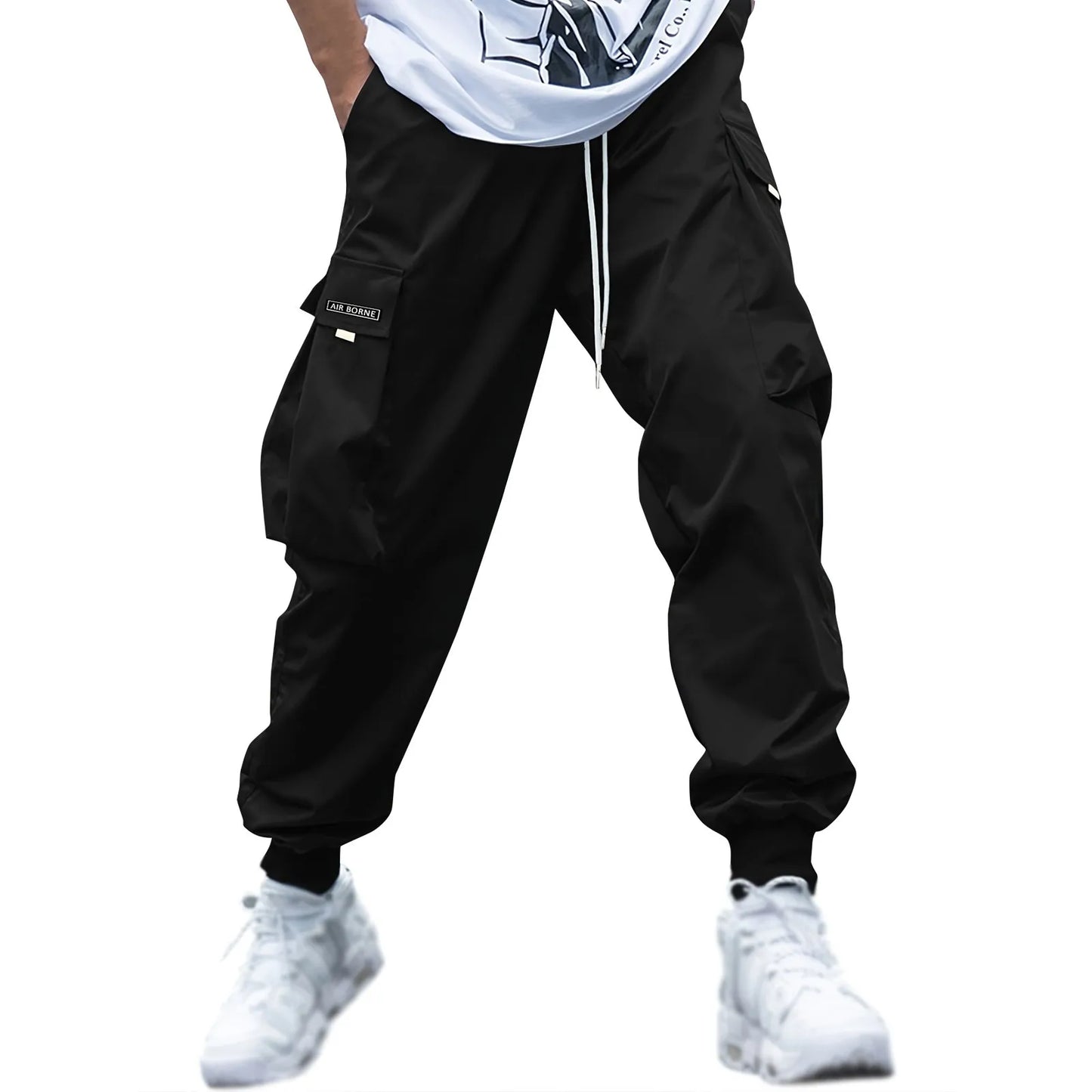 New Men's Casual Jogging Cargo Pants Solid Drawstring Sports Pants WIth Pockets Men Trousers Streetwear Hip-Hop Halen Pants