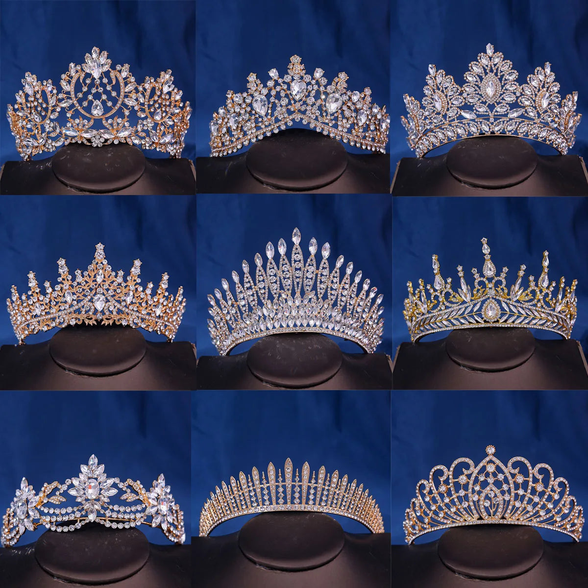 Baroque Vintage Princess Queen Bridal Crown Headwear Crystal Tiara For Women Wedding Crown Hair Dress Accessories Jewelry